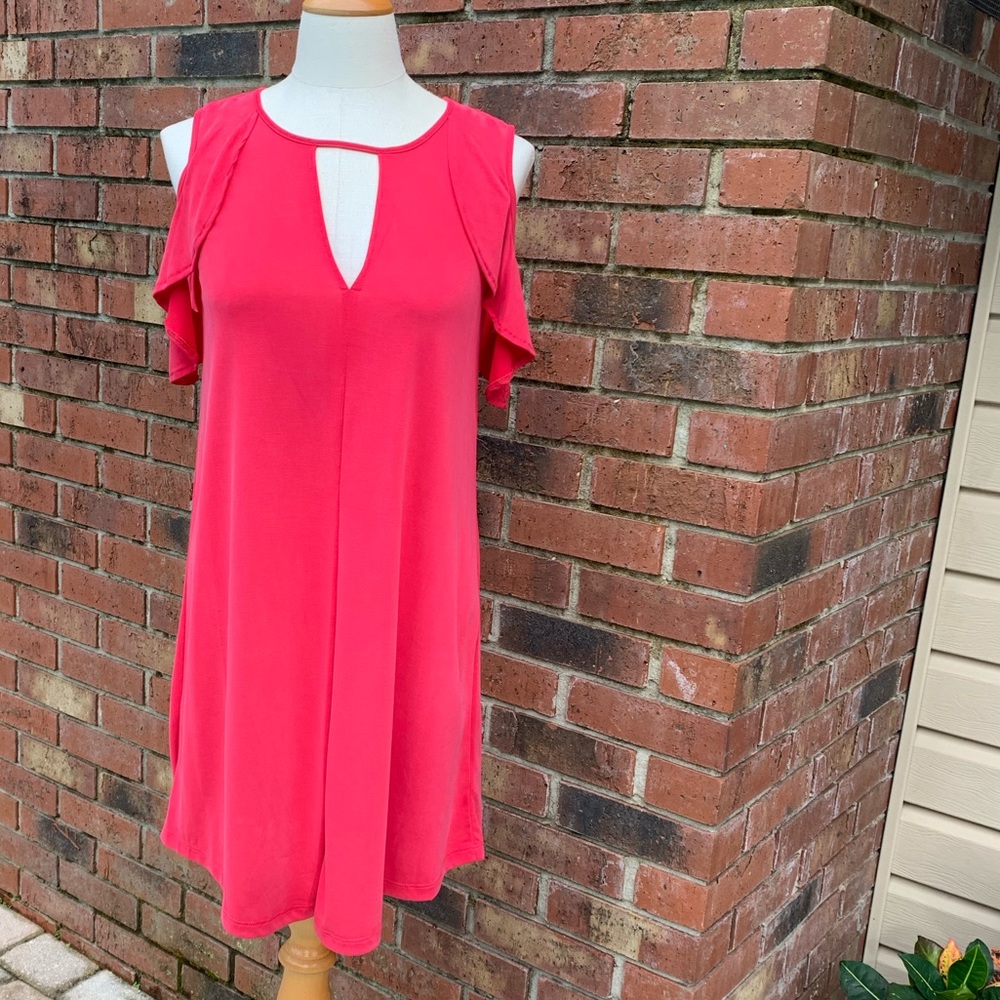 JESSICA SIMPSON Pearlie Cold Shoulder Dress -Small